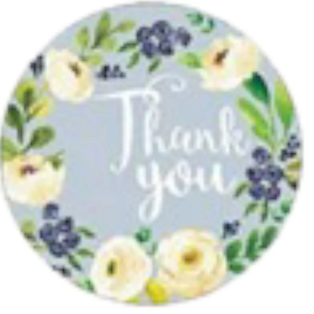 500 Floral Multicolor Thank You Stickers 1